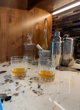 A photograph of the "'Flu Cocktail"